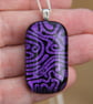 Handmade Purple Dichroic Pendant Necklace Maze pattern Fused Glass  SKU F12 - Image 7