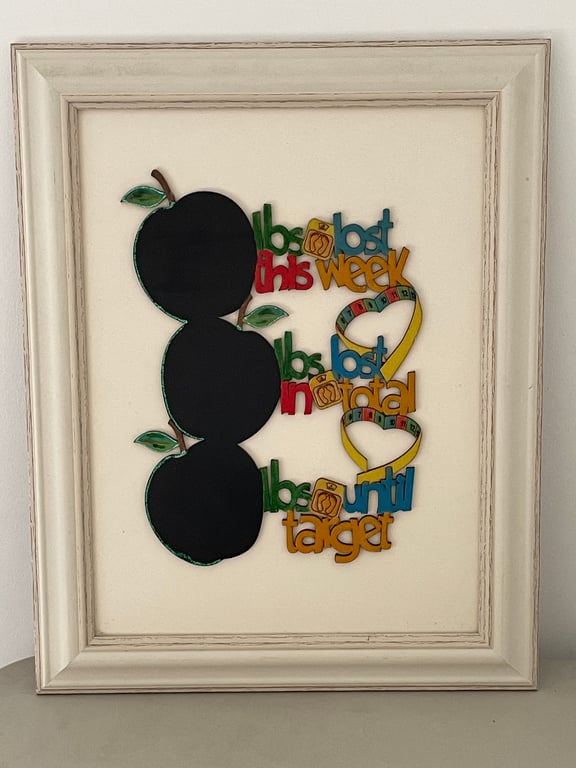 Framed weight loss journey chart