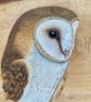 Barn owl original painting on oak wood - Image 3