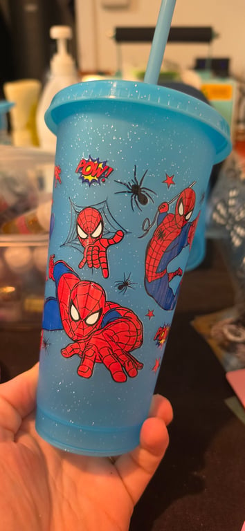 Spider-Man glittery cold cup