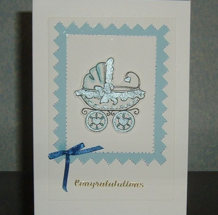 New Baby Boy Greetings card (ref 717)
