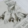 antique silver eiffel tower charm 2pcs