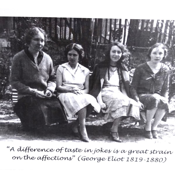  FEMINIST WOMEN`S   HUMEROUS CARD  "SENSE OF HUMOUR"    6X4 ins