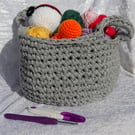 Crochet Basket - Recycled T-shirt Yarn (Free UK Postage)