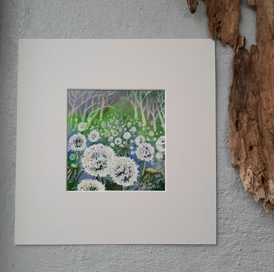 Dandelion Clocks. Original Landscape Painting. Folksy