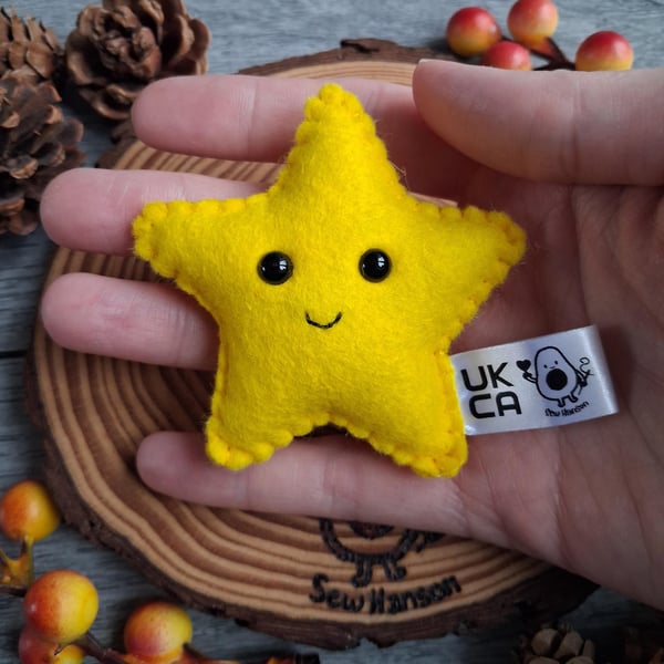 Star hug, handsewn felt positivity gift, exam well done present, Letterbox parce