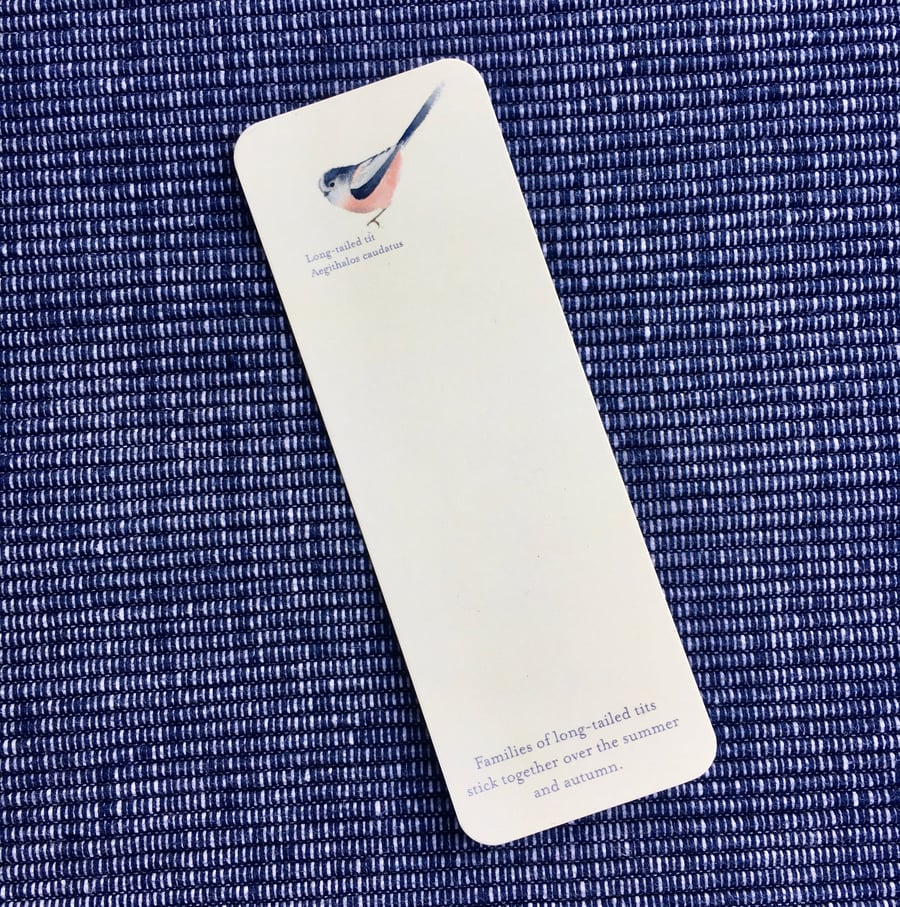 Long-tailed tit bookmark (smooth card)