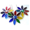 Rainbow Daisy Suncatcher Stained Glass Flower Dichroic 