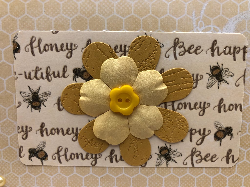Honey Bee floral card 