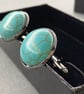Men’s Turquoise Coloured Howlite Bezel Set Gunmetal Cufflinks Gift Boxed - Image 1