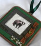 Slow stitched Badger hanger
