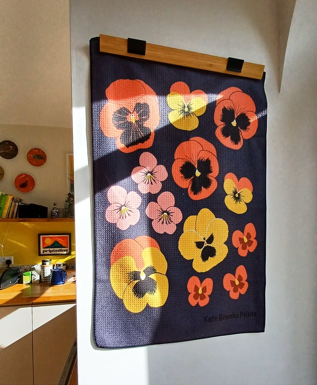 Yellow Pansy tea-towel - super seconds festival