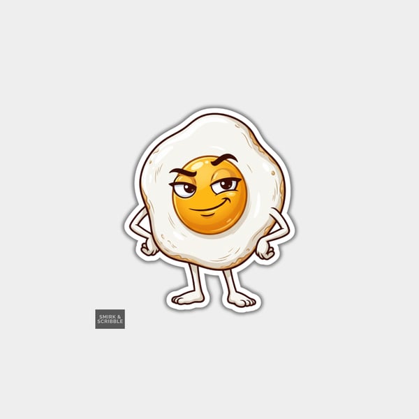 Funny Vinyl Die Cut Sticker For Adults - Cheeky Fried Egg