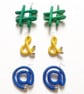 Colourful Cotton Statement Dangle made with wired rope, Sign Earrings - Image 5