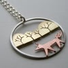 Strolling fox necklace