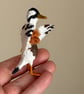 Brown White Indian Runner Duck Spun Cotton Miniature Art Doll - Image 3