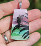 Dichroic Glass Fairy Necklace: Fused Glass Landscape Pendant F10 - Image 5