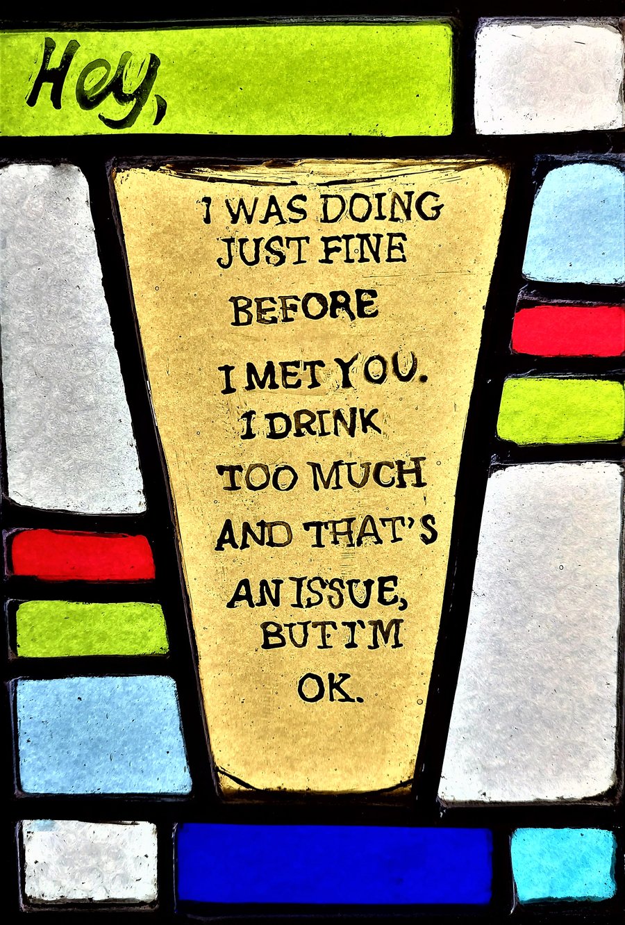 Contemporary Stained Glass Panel - Closer