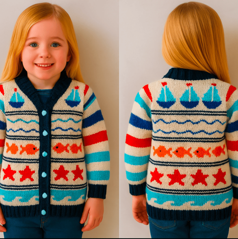 Knitting Pattern By the Seashore Jacket.  Digital Pattern