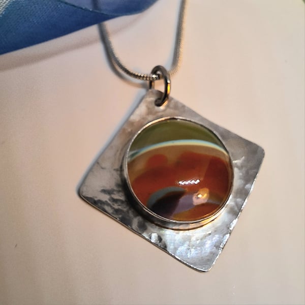 Surfite Square Silver Pendant