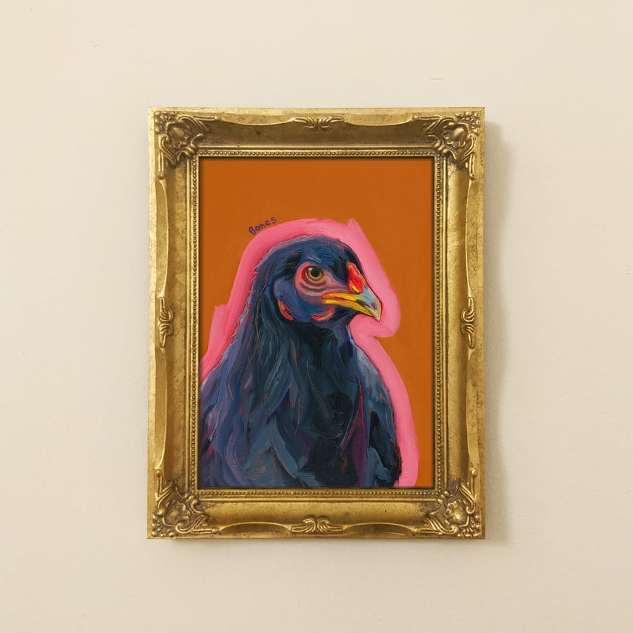 Colourful Orange Chicken Print