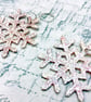 Statement Snowflake Opal marbled dangle earrings - Image 7