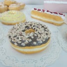 Fake Choc & Nut Ring Doughnut Home Decor, Party Prop, Cake Shop, T.V., Film Prop