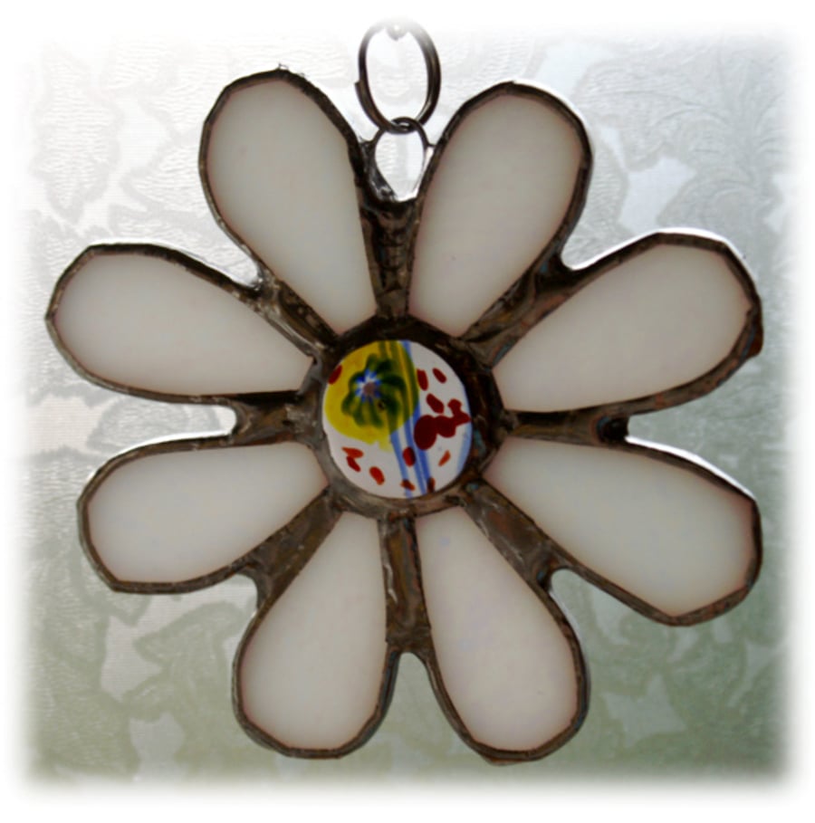 Millefiori Daisy Stained Glass Suncatcher Fused 008 Flower