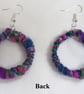 Wool Wrapped Circle Dangle Earrings - Image 2