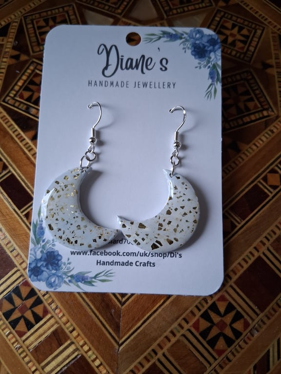 Moon shape polymer clay Earrings