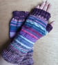 Fingerless Gloves - Hand Knitted - Multicoloured 