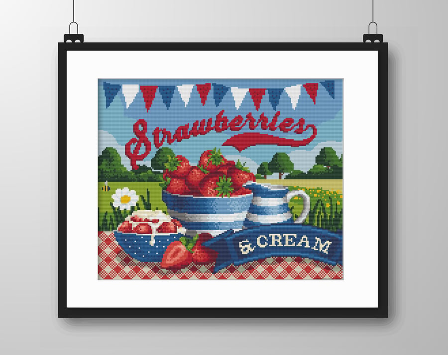 046 - Strawberries & Cream Classic British Summer Garden Party  - CS Pattern