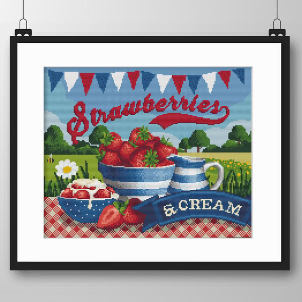 046 - Strawberries & Cream Classic British Summer Garden Party  - CS Pattern