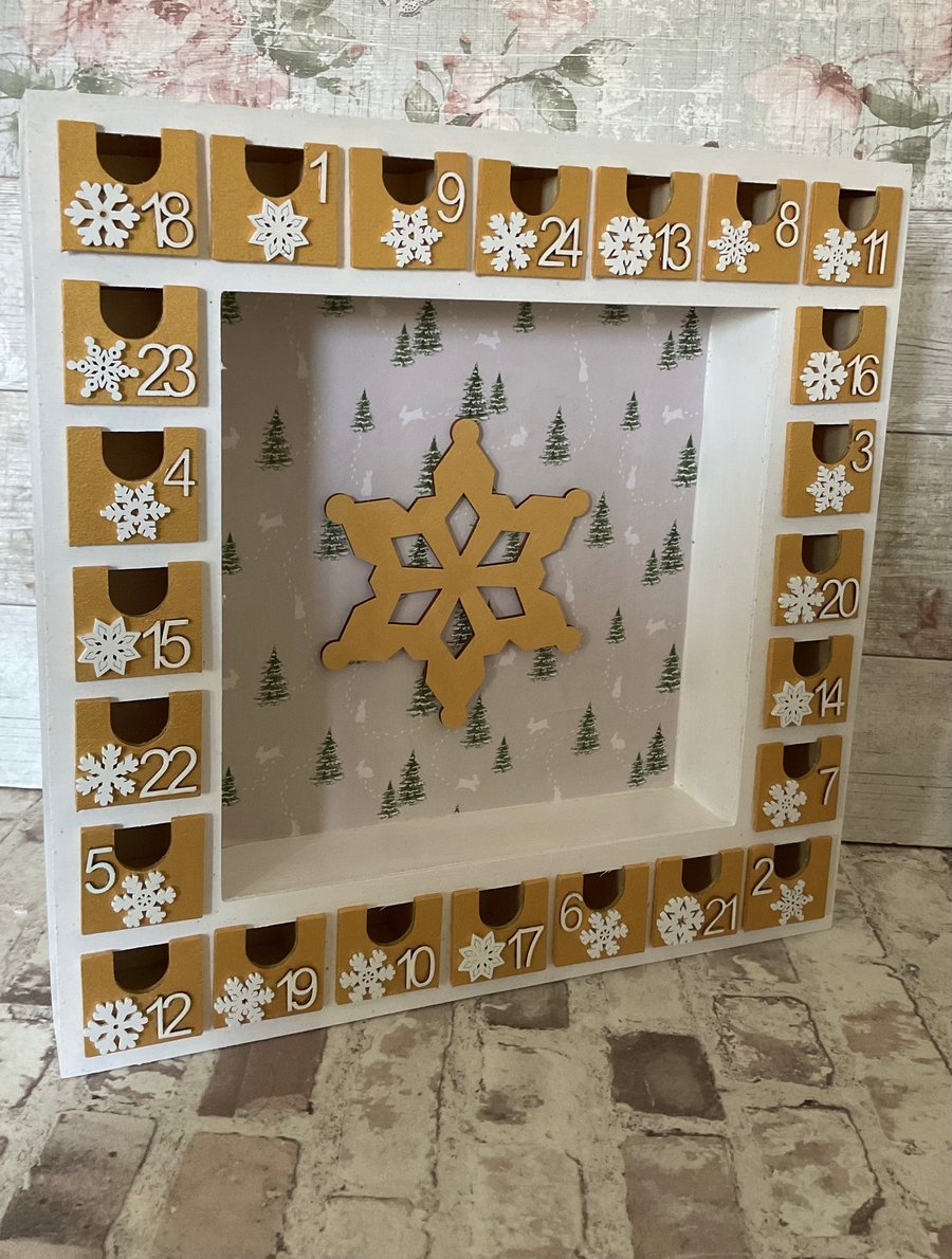 Advent Calendar Wood. Reusable