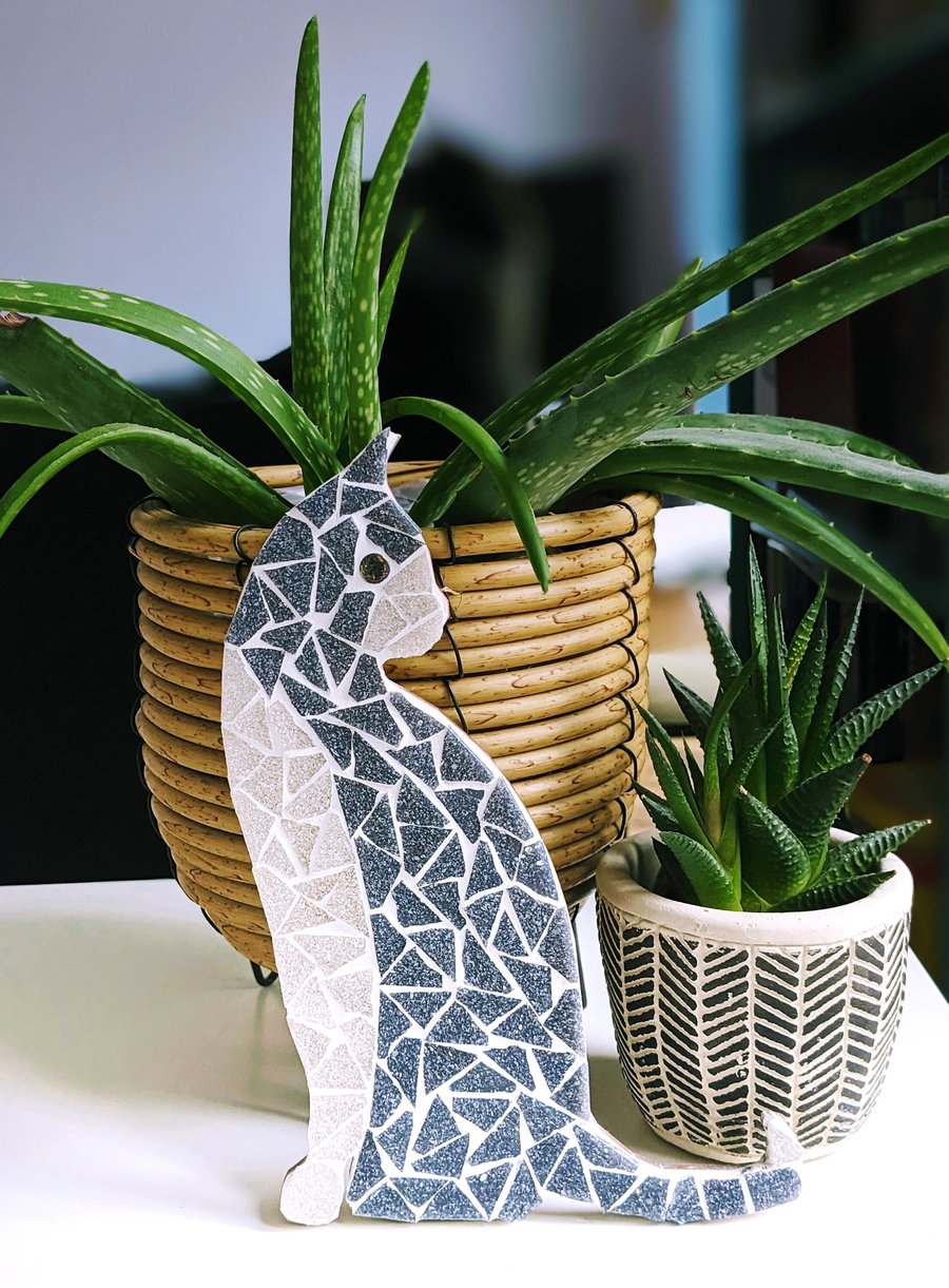 Title: Grey Cat DIY Mosaic Kit - Craft Box for Cat Lovers of All Ages