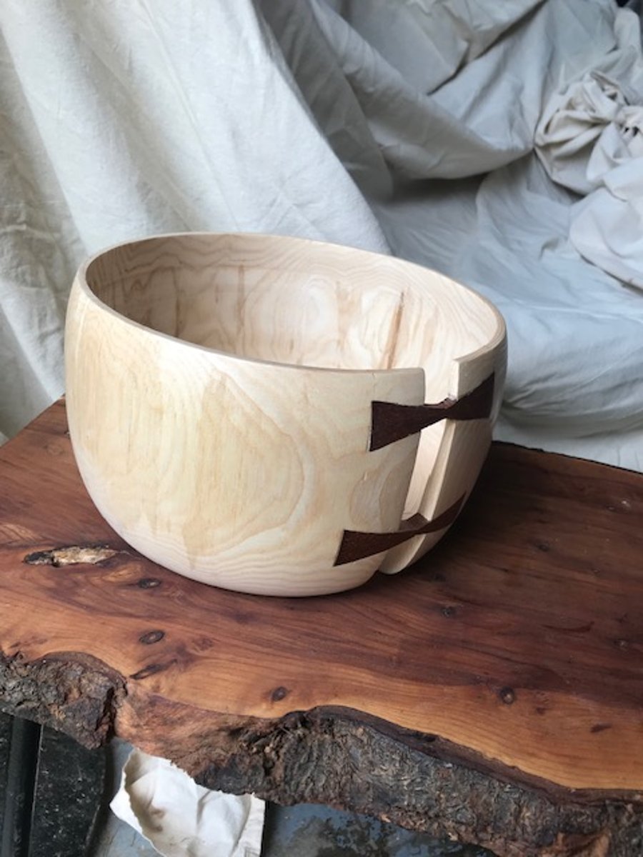 Big Ash Bowl with Sapele butterfies