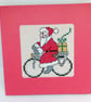 Handmade Christmas Greetings Card with Envelope - Cross Stitch 