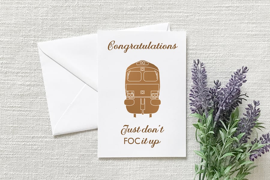 Train Freight Driver Congratulations with Metallic Foil options