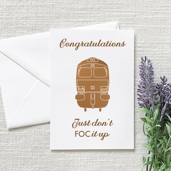 Train Freight Driver Congratulations with Metallic Foil options