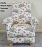 Pink Hares Chair & Footstool Adult Armchair Pouffe Animals Accent Nursery Small - Image 3