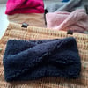 Navy Sherpa Fleece Cosy Twist Snood   Neckwarmer