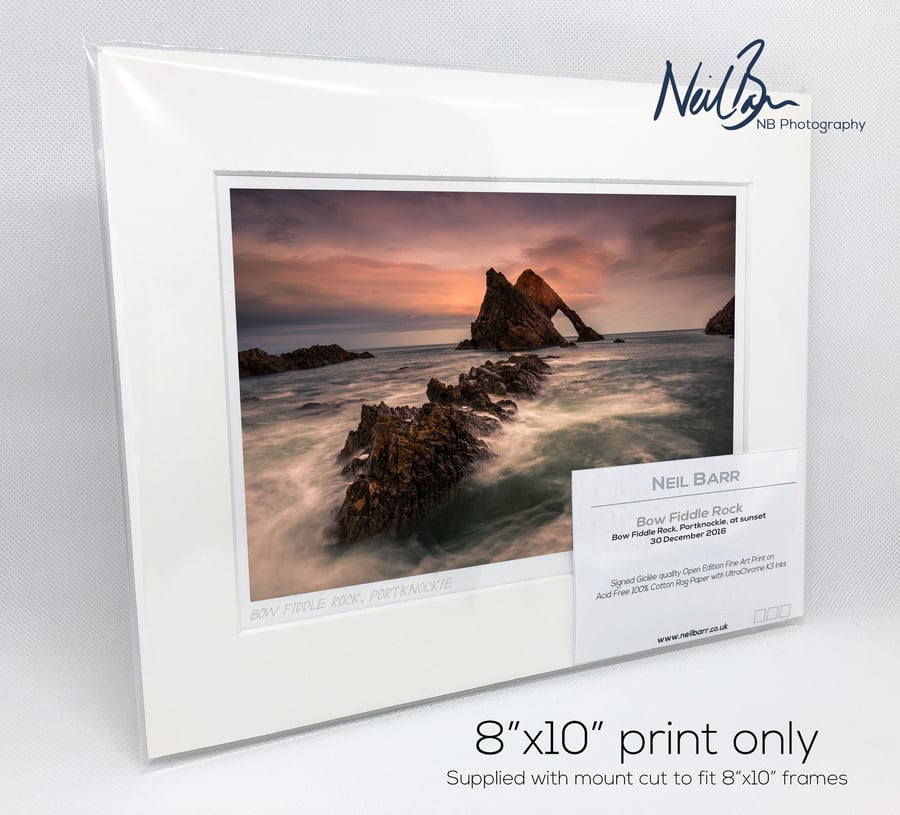 Bow Fiddle Rock, Portknockie, Moray, Scotland - A5 (10" x 8") Unframed Print