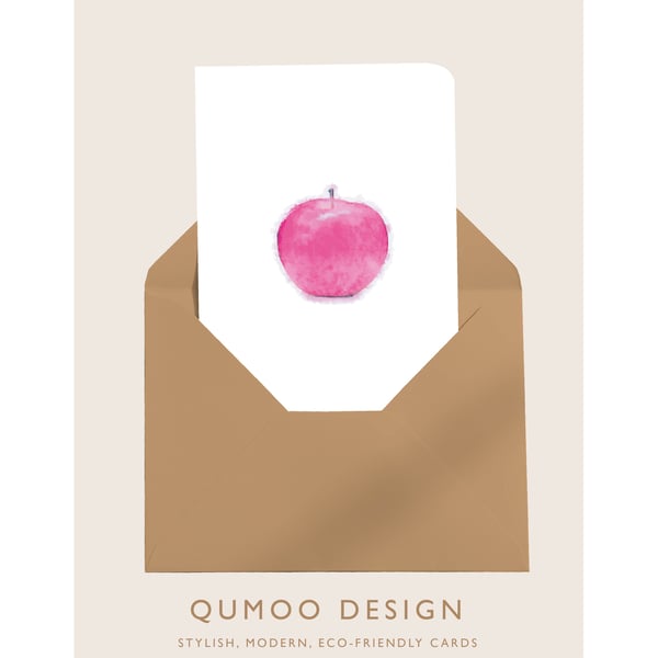 Apple teacher thank you blank greetings card (QM275)