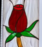 Stained glass red rose on white background - Image 3