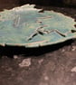 Handmade ceramic matt turquoise  blue leaf dish decoration  - Image 4