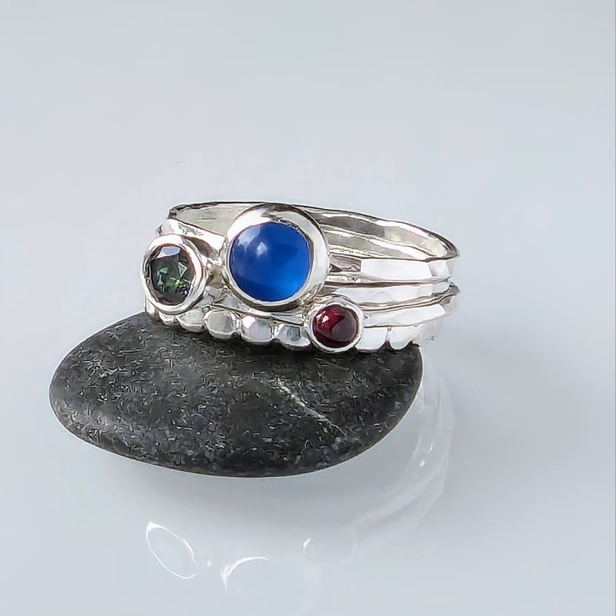 Sterling Silver stacking rings, Handmade Urban Design Jewellery