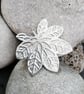 Leaf brooch in etched pewter - Image 1