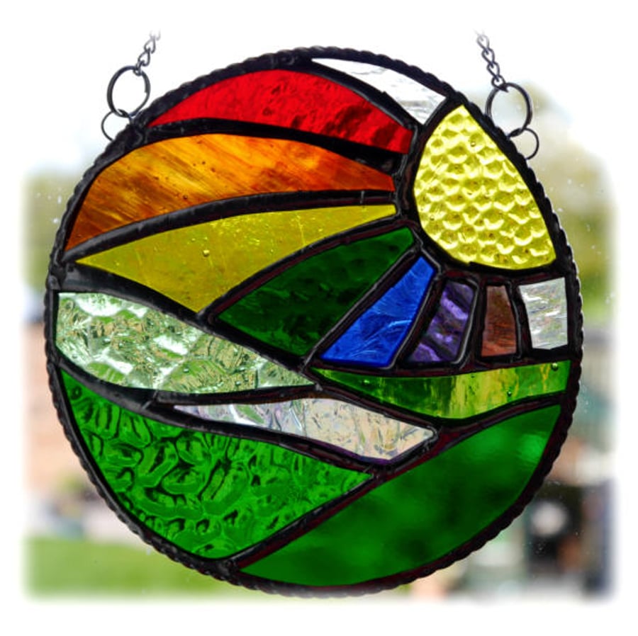 New Day Stained Glass Suncatcher Handmade Rainbow Ring 