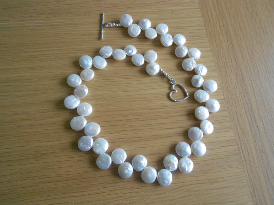 SALE!! Coin Pearl and Karen Silver Necklae (was 38 pounds now 32)