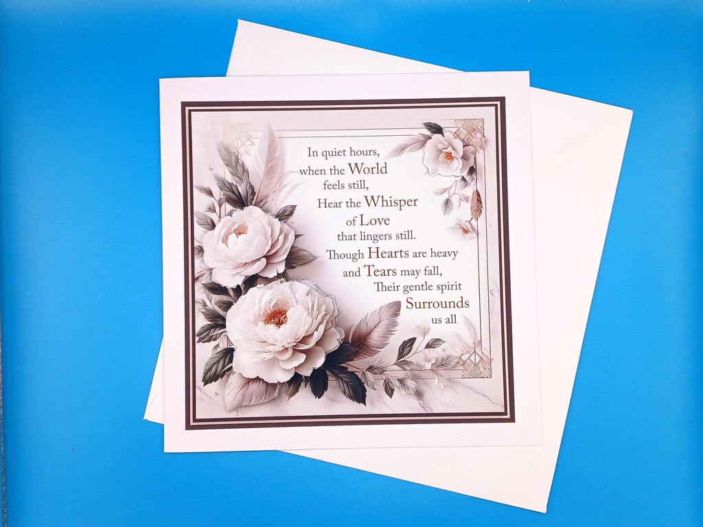 Sympathy Card, Decoupage, inches, 20x20 cms